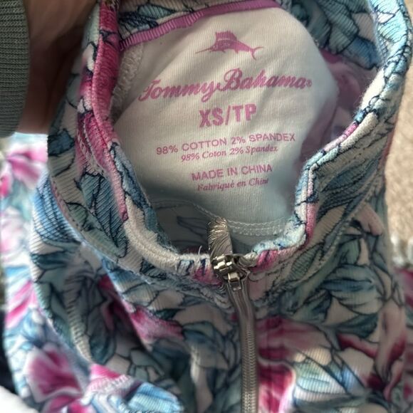 TOMMY BAHAMA Womens Hibiscus Tropical Floral Active Zip Up Jacket XS - Picture 6 of 7